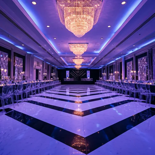 Salle de réception Bellagio illuminée